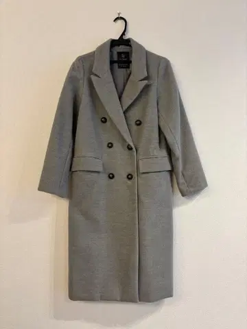 그레이 더블 브레스트 체스터 코트