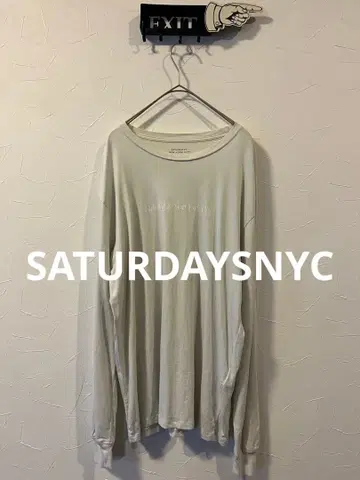 SATURDAYSNYC 코튼 100 롱 티셔츠 영문 로고 프린트