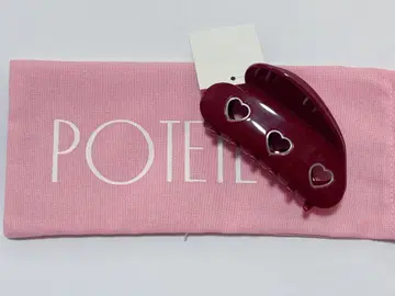 potete 포테테 하트 헤어 클립 빨간색