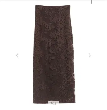 anuans 자수 레이스 타이트 스커트 브라운 M