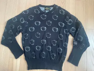 와플리쉬 와플 사과 패턴 얇은 소재 니트