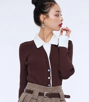 Narcissus 레이어드 가디건/니트탑