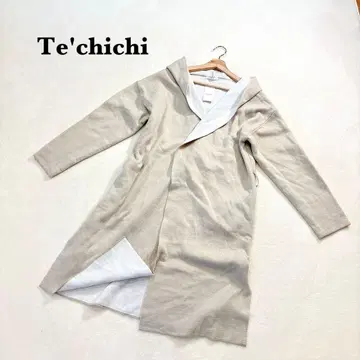 택 포함 테치치 후드 부착 롱 코트 가디건 프리 베이지