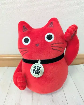 타마마네키 봉제 인형 마네키네코 봉제 인형 노아 패밀리 고양이 빨간색 복