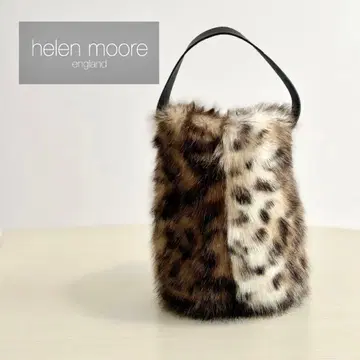 helen moore 헬렌무어 양동이형 인조 모피 백 레오파드 무늬