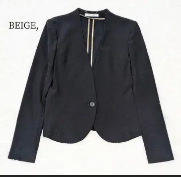 베이지 LUIZA 노카라 자켓 워셔블 블랙 M