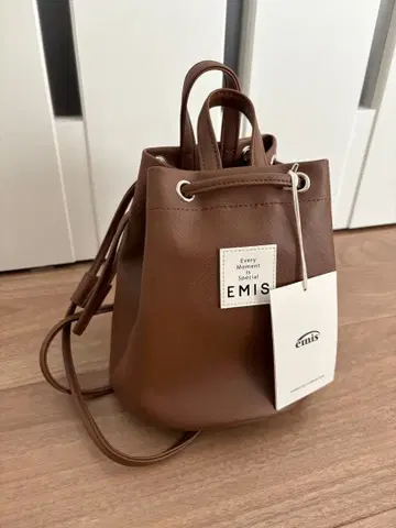 EMIS 브라운 버킷백 수납 봉투 포함