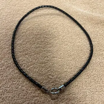 블랙 가죽 목걸이 45cm