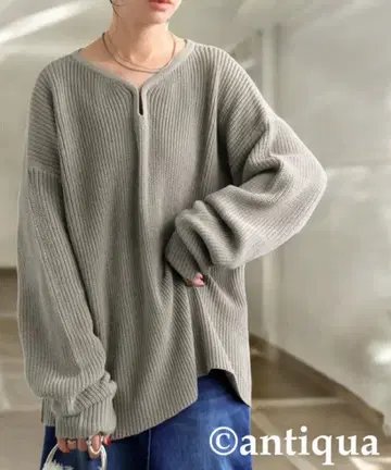 antiqua, 안티카 드롭 디자인 코튼 니트 (미사용)