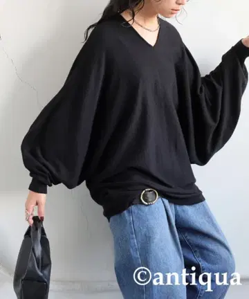 antiqua, 안티카 블랙 돌먼 니트 ONESIZE (미사용)