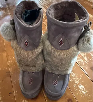 Manitobah mukluk 어그 부츠 짙은 갈색 퍼 포함