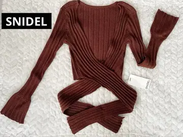 SNIDEL 리브 긴팔 브라운 스웨터 새상품 미사용