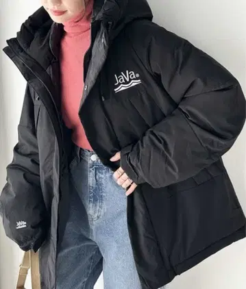 JAVA 콜라보 울트라 웜 이소재 패널 페이크 다운 자켓 M 사이즈 블랙