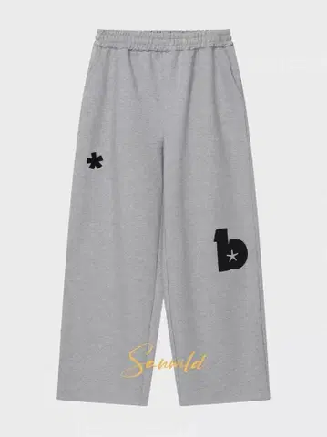 그레이 맨투맨 조거 팬츠 윙 디자인