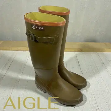 AIGLE 에이글 카키 장화 버클 포함