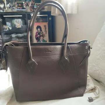 tottie 천연 가죽 용량 증대 핸드백 그레이지 출퇴근 비즈니스