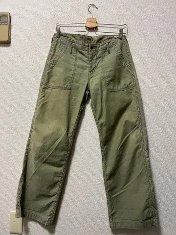 오어슬로우 베이커 밀리터리 팬츠 / 2 신치 벨트 카키 orslow