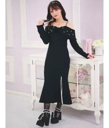 Ank Rouge 오프숄더 리본 언니 원피스