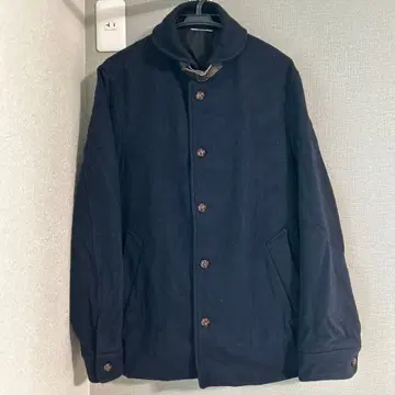 글로벌 워크 남성용 네이비 울 코트 버튼 포함 사이즈 XL