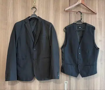 [새상품급] HARE 정장 자켓 베스트 세트 블랙 셋업