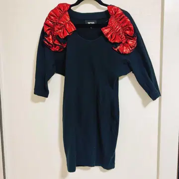 ktz 레드 프릴 원피스 M