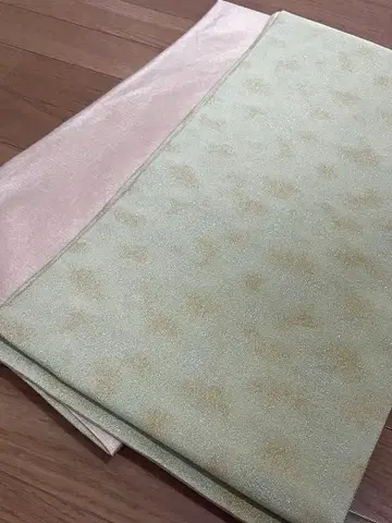 후쿠로 오비 연두색 금실 은실 세미 포멀