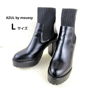 [미사용급] AZUL by moussy 사이드 고어 부츠 삭스 부츠 통굽