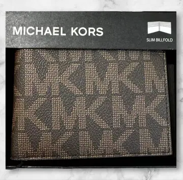 마이클 코스 시그니처 빌포드 브라운 슬림 지갑
