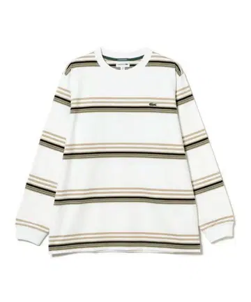 BEAMS x LACOSTE / 멀티 스트라이프 롱 슬리브 티셔츠
