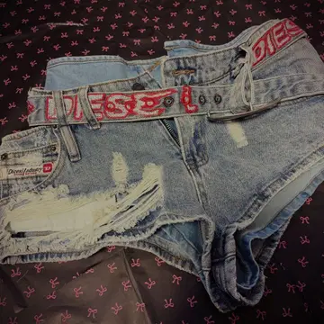 헤이세이 갸루 Y2K 벨트 데님 숏팬츠 개성파