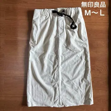 무인양품 새상품 스커트 니트 코듀로이 조정 가능 벨트 포함 M~L