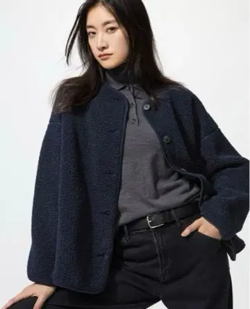 [ 새상품 ] 유니클로 보아 플리스 릴랙스 가디건 네이비 XL 사이즈