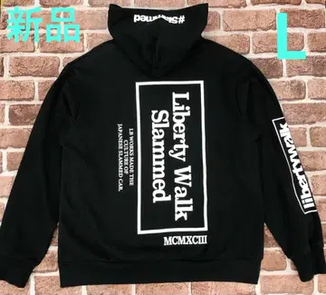 LIBERTYWALK 상의 집업 후드티 블랙 프린트 로고