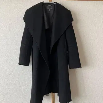 iCB 캐시미어 30% 혼방 랩 벨트 코트 9호 M 블랙