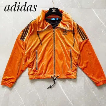 Adidas 벨로아 트랙 자켓 오렌지 블랙 모크넥