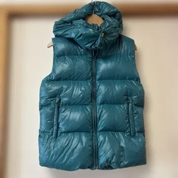 Johnbull 후드 부착 다운 베스트 터콰이즈 F 사이즈