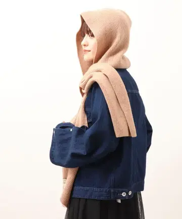COSY 베이지 머플러 RIB HOODED SCARF 스톨