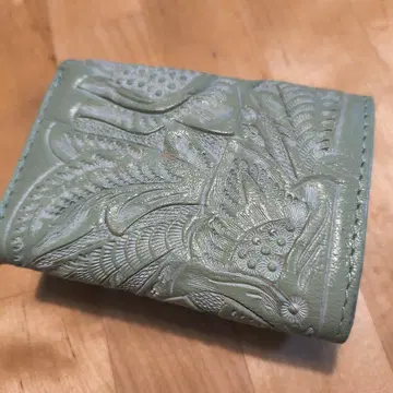 Carving Tribes 3단 폴더형 지갑 연한 녹색