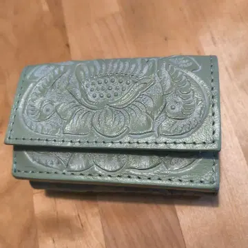 Carving Tribes 3단 폴더형 지갑 연한 녹색