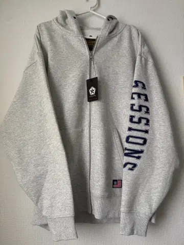 [ SESSIONS ] 그레이 풀 집업 후드티 L