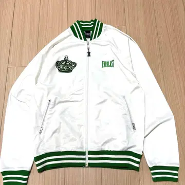 EVERLAST 새틴 자켓 화이트/그린 L552번