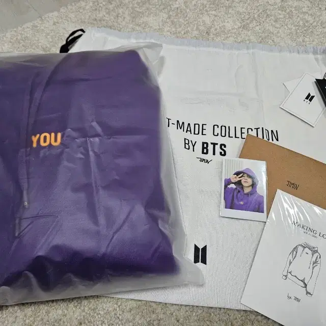 BTS 지민 With You 후드티 퍼플 L 새상품