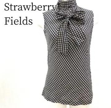 스트로베리 필드 하이넥 드레이프감 블라우스 하운드투스 리본 포함