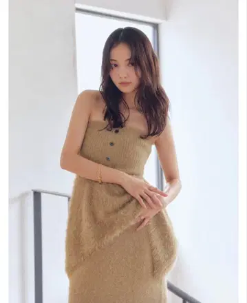 andequal 베이지 샤기 니트 셋업