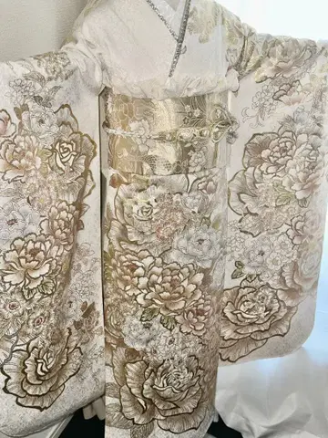 고급 후리소데 화이트 원단 풀세트 즉시 발송 가능