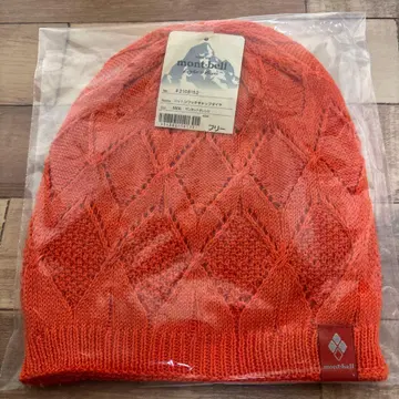 mont-bell 니트 모자 오렌지 프리 미사용 미개봉 새상품