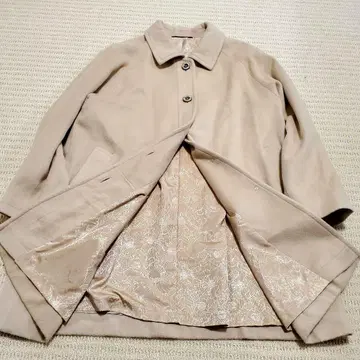 새상품급 HEROKO FASHION 베이지 롱 코트 캐시미어 실크