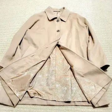 새상품급 히로코 패션 베이지 롱 코트 캐시미어 100% 실크