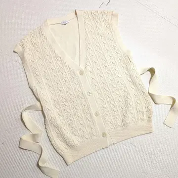 매킨토시 철학 케이블 니트 베스트 38 아이보리