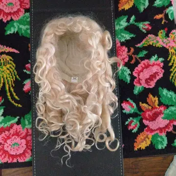 앤티크 인형용 블론드 컬 가발 14인치